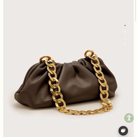 cult gaia Handbags - Cult Gaia Brown Dulce Shoulder Bag with Gold Chain Strap NWT